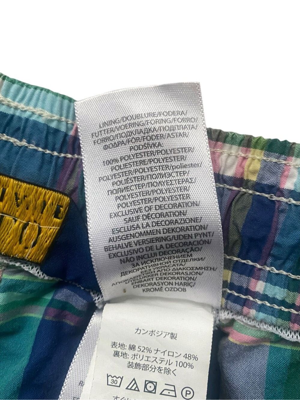 Polo Ralph Lauren Men’s Plaid Swim Trunks Shorts 190/96B Cotton Nylon Vtge- XXL - Picture 5 of 10
